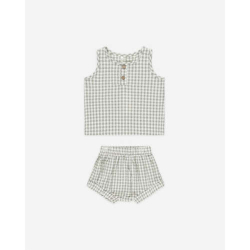 Baby Tank Set || Eucalyptus Gingham