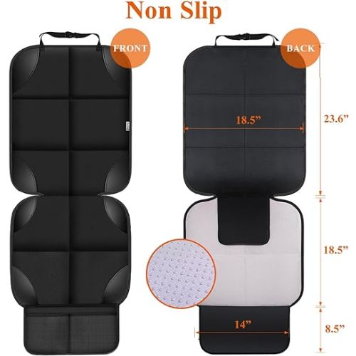 Meolsaek Car Seat Protector for Child Car Seat, 600D Fabric Waterproof Car Seat Cover with Non-Slip Backing, Under Baby Car Seat from Pressure Marks