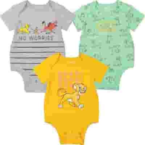 Disney Lion King Newborn Baby Boys 3 Pack Bodysuits Newborn to Infant