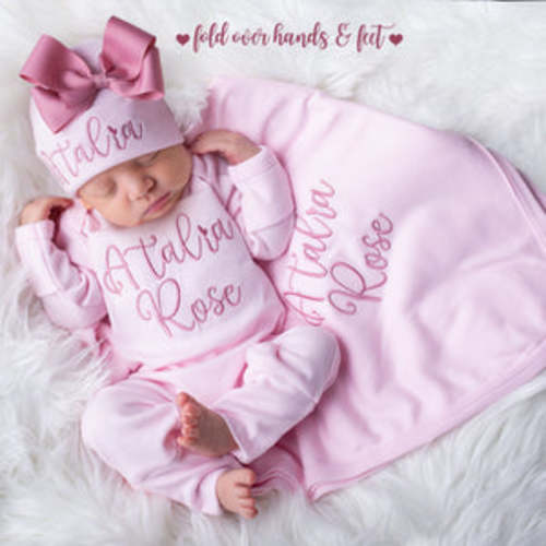3 Piece Baby Girl Gift Set with Blanket – Junie Grace
