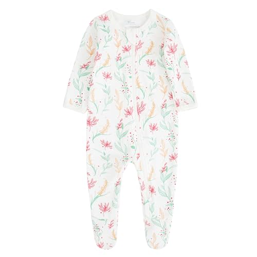 O2 BABY Baby Boys Girls Organic Cotton Zip-Front Sleeper Pajamas, Footed Sleep 'n Play