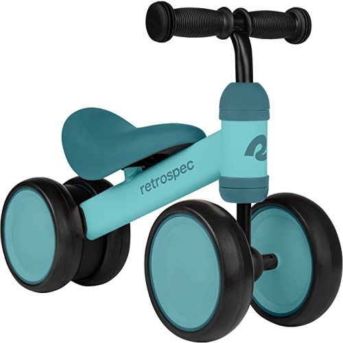 Retrospec Cricket Baby Walker Balance Bike with 4 Wheels for Ages 12-24 Months - Baby Toys & Toddler Toys for 1 Year Olds - Ride On Bicycle - Boys & Girls
