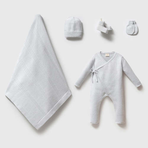 Blue Organic Cotton Newborn Set – 5 Piece Baby Essentials | Honey & Hive
