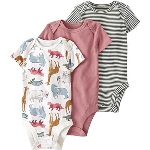 little planet by carter's Unisex 3-pack Short Sleeve Bodysuits Made With Organic Cotton