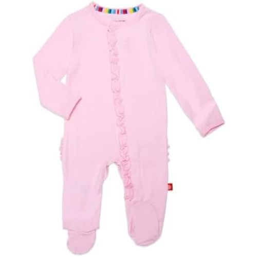 Magnetic Me Girls Modal Magnetic Baby Footie Pajamas | Silky Soft Modal Fabric | Baby Sleepers Available Sizes PRE - 24M