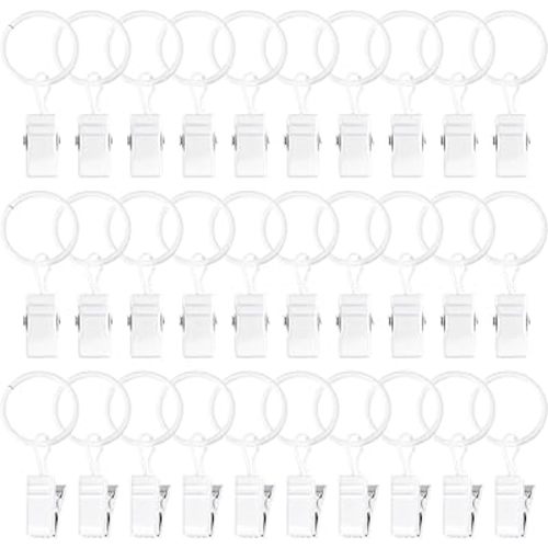 POVETIRE 30 Metal Rings Hooks, Hanging Baby Headband Brackets Metal Clips - Bow Manager Clips - Baby Bibs Manager Clips - Wall Decoration for Kindergarten Newborn Girls and Boys' Rooms
