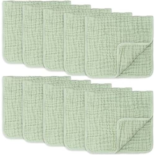  Simple Joys by Carter's Unisex Babies' Muslin burp cloths, Pack  of 7, Grey/White/Mint Green, One Size : Baby