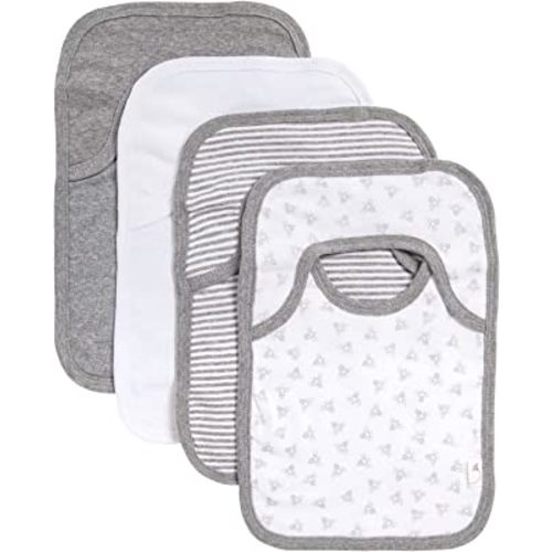 Burt's Bees Baby Bibs, 5-Pack Lap-Shoulder Drool Cloths, 100% Organic Cotton