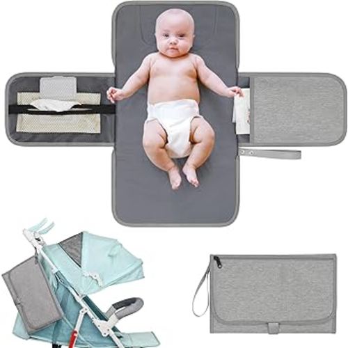 Accmor Portable Diaper Changing Pad, Waterproof Baby Changing Mat, Baby Diaper Changing Pad for Travel, Grey