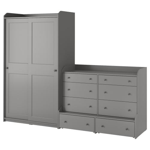 HAUGA Storage combination with drawers - gray 100 3/4x21 5/8x78 3/8 "
