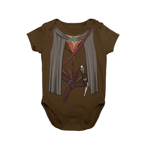 Arago North Ranger Baby Halloween Costume | Rings Movie FOTR Baby Cosplay | Stride Fellowship Leader Printed Graphic Bodysuit | WDW MNSSHP