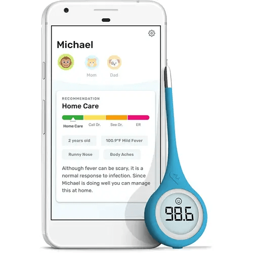 Kinsa Smart,Fever, Digital Medical Baby, Kid and Adult Termometro - Accurate, Fast, FDA Cleared Thermometer for Oral, Armpit or Rectal Temperature Reading - QuickCare