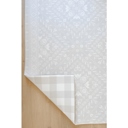 Padded Play Mat - Grey Gingham & Farmhouse