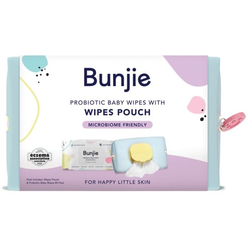 Bunjie Probiotic Baby Wipes with Wipes Pouch Set