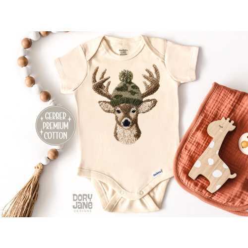 Camo Deer Baby ONESIES® Brand Bodysuit Forest Animal Baby Clothes Faux Crochet Baby Outfit Hunting Gift for Baby Boy Woodland Animal Outfit