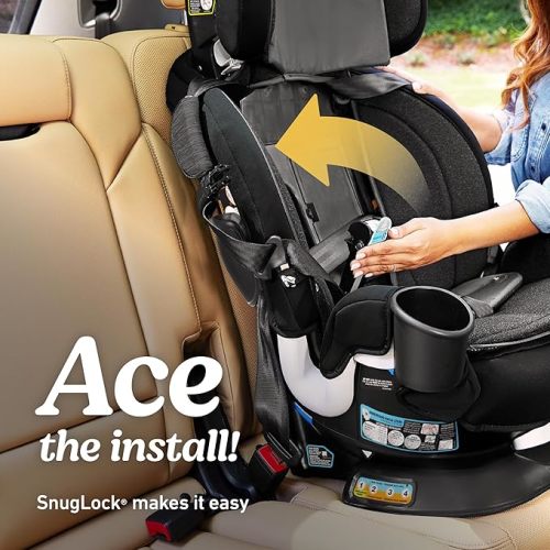 Graco Turn2Me 3-in-1 Rotating Convertible Car Seat, Brighton, Rear-Facing Rotation, Forward-Facing Mode, Highback Booster Up to 100 lbs, Adjustable Headrest & Harness, Steel Reinforced Frame