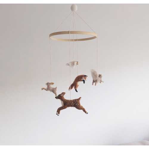 Needle Felted Woodland Baby Mobile