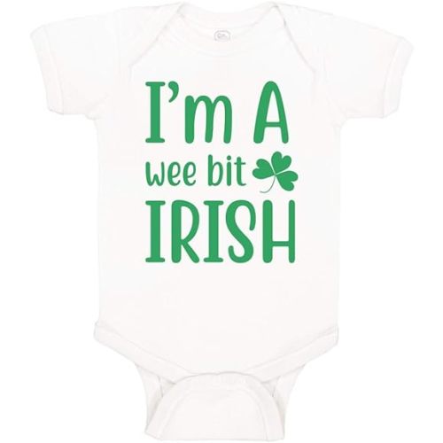 Cute Rascals Baby Bodysuit I Am A Wee Bit Irish St Patrick's St Patty Irish Ireland Boy & Girl Baby Clothes Funny Cotton A White Design Only 6 Months