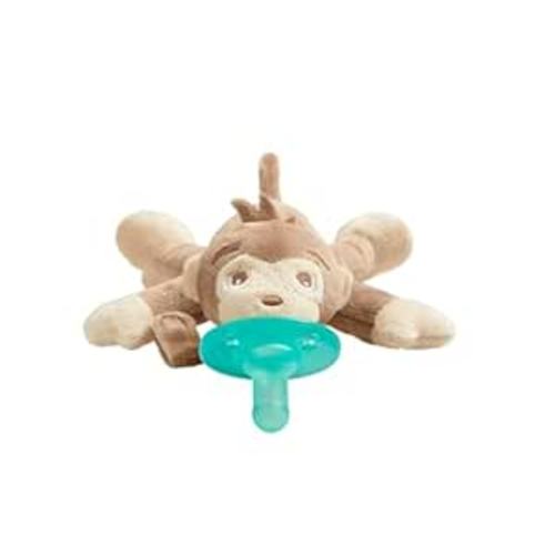 Philips AVENT Soothie Snuggle Pacifier Holder with Detachable Pacifier, 0m+, Monkey, SCF347/02