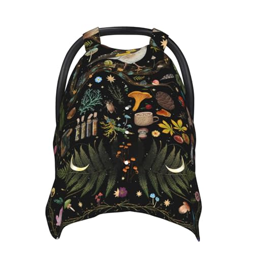 Mushroom Baby Car Seat Canopy Cover Multi Use Nursing Cover for Newborn Car Seat Canopy Mom Nursing Breastfeeding Covers Newborn Shower Gifts