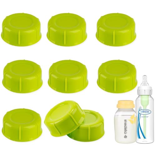 (9-PCs) Travel Bottle Caps Compatible with Dr Brown Narrow Bottles, Storage Caps Replacement for Medela Bottles, Bottle Caps Fit Ameda Evenflo Gerber Lifefactory and Parents Choice Bottles - Model A