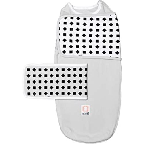 Nanit Breathing Wear Starter Pack – 100% Cotton Swaddle & Breathing Band, Works Pro Baby Monitor to Track Breathing Motion, Like Your Hand On Their Heart from Anywhere, Small, Pebble Grey