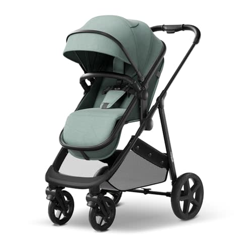 Mompush Wiz Baby Stroller, Convertible Infant Stroller for Newborn and Toddler with Reversible Seat and Large UPF 50+ Canopy