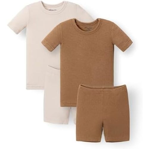 AVAUMA Toddler Short Pajamas Set Baby Boys Girls Kids Snug fit Ribbed Sleepwear pjs for Daily Life Style