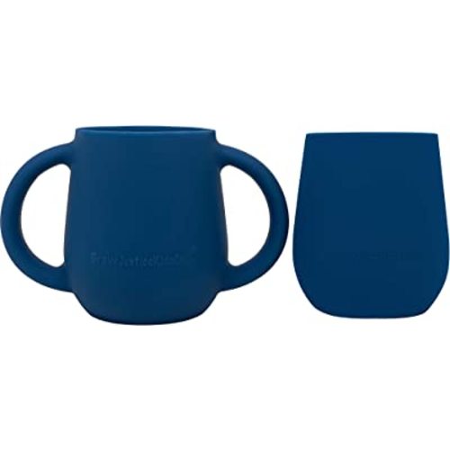 | Teenie Tiny™ Silicone Developmental Baby-Led Weaning Drinking Cups (2 pack) (Blue Fusion)