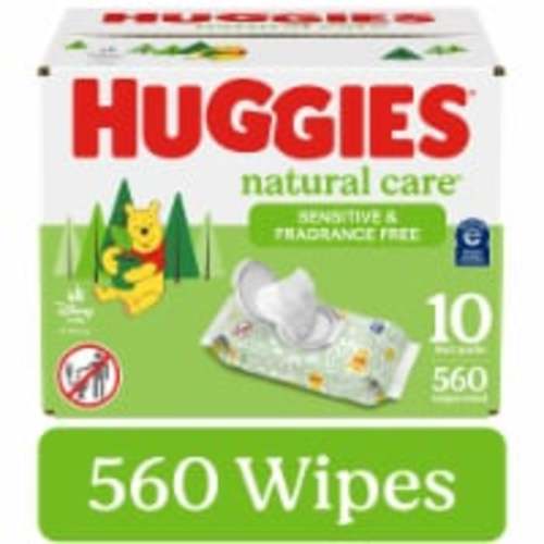 Huggies Natural Care Unscented Sensitive Baby Wipes, 10 pk / 56 ct