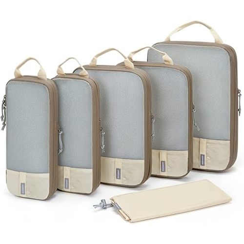 BAGSMART 6 Set/4 Set/2 Set Compression Packing Cubes for Travel, Lightweight Vacation Travel Essentials, Travel Accessories for Suitcase Organizer Bags Set, Durable Luggage Organizer Travel Bags