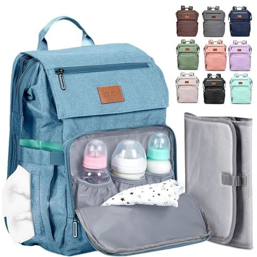 PILLANI Baby Diaper Bag Backpack - Large Bag for Boys & Girls - Diaper Backpack - Travel Diaper Bags w/Changing Pad, Baby Registry Search & Shower Gifts - Essentials Must Haves Newborn Stuff for Mom