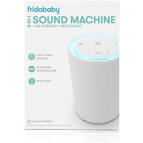 3-in-1 Sound Machine, Air Purifier + Nightlight with 3 Fan Speeds and Easy-Change Filter by Fridababy