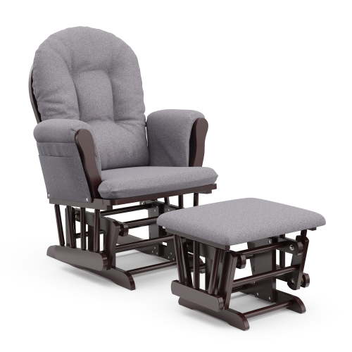 Storkcraft Hoop Infant Nursery Glider and Ottoman, Espresso with Gray Swirl