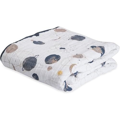 Little Unicorn Original Premium Cotton Quilt | Multi-Layered & Extra-Soft Muslin Fabric |for Babies & Toddlers (Planetary)