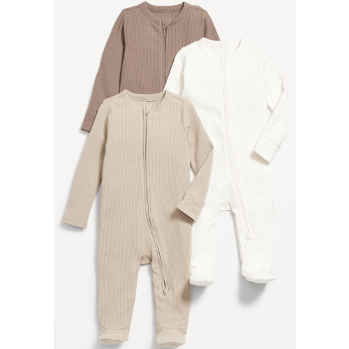 2-Way-Zip Sleep & Play Footed One-Piece 3-Pack for Baby