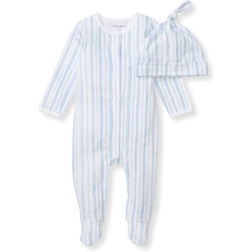 Burt's Bee Baby Infant Boys' 100% Organic Cotton Long Sleeve Jumpsuit with Hat