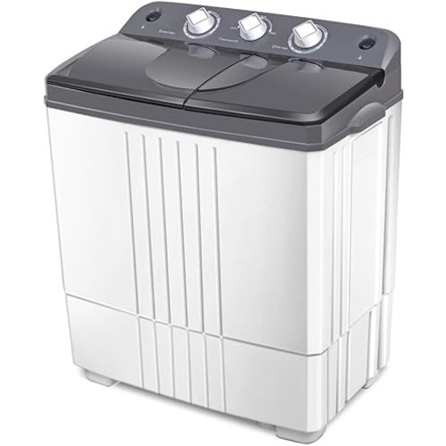 Giantex EP20313 Portable, 20lbs Capacity Combo, 12lbs Washer and 8lbs Spinner, Compact for Apartment RV, Gray & White Washing Machine