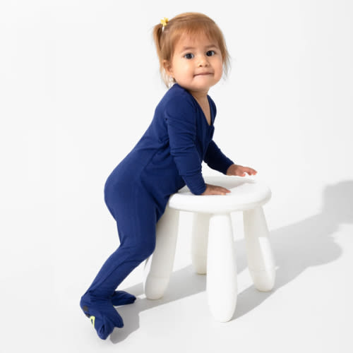 Indigo Blue Bamboo Convertible Footie