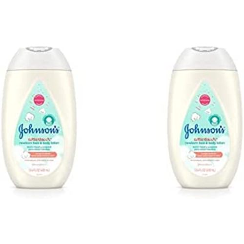 Johnson's CottonTouch Newborn Baby Face and Body Lotion, Hypoallergenic Moisturization for Baby's Skin, Made with Real Cotton, Paraben-Free, Dye-Free, 13.6 fl. oz (Pack of 2)