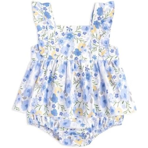 Simplee kids Baby Infant Girls Cotton Short Ruffle Sleeve Summer Romper Outfits 3-24 Months