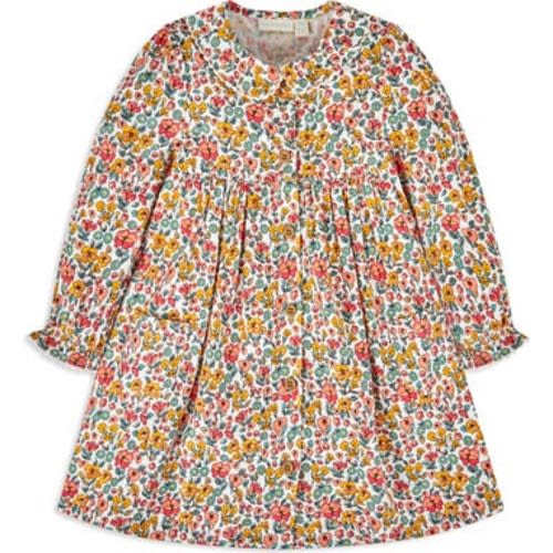 Floral Long Sleeve Cotton Corduroy Dress