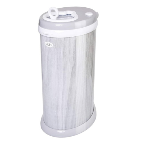 Ubbi Steel Diaper Pail, Odor Locking, No Special Bag Required, Award-Winning, Registry Must-Have, Woodgrain