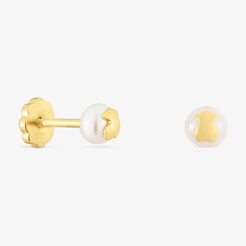18K solid gold and cultured pearl Earrings Basics