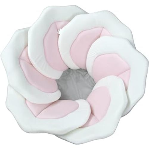 Baby Bath Pad for Infant Bathtub Sink Flower Mat Tub Little Lotus - Petal Soft Supports Lounger Newborn Bathing Insert Seat Baby Essentials - Baby Gifts - 31" (Pink)
