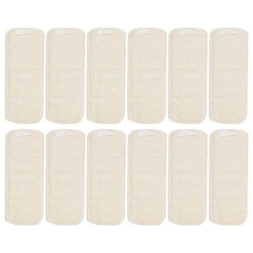 ALVABABY 12PCS Newborn Cloth Diaper Inserts - 4 Layers, Reusable, Overnight 12SMB