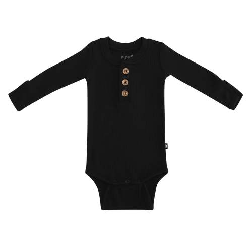 Kyte Baby Long Sleeve Henley in Midnight, 0-3M
