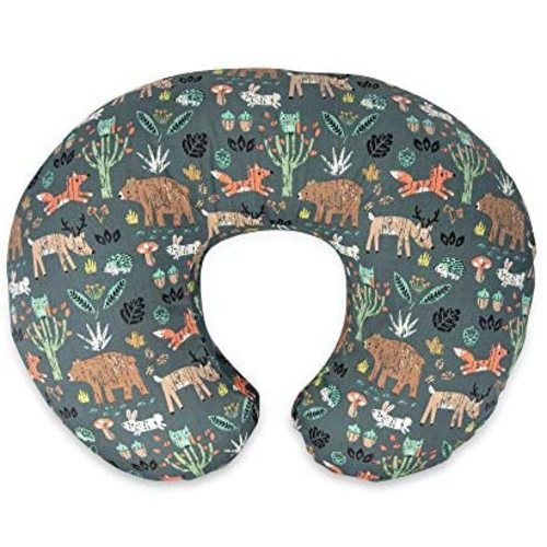 Boppy Nursing Pillow and Positioner—Original | Green Forest Animals | Breastfeeding, Bottle Feeding, Baby Support | With Removable Cotton Blend Cover | Awake-Time Support