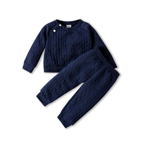 PatPat 2pcs Unisex Baby Boy Girl Cotton Crewneck Top and Pants Winter Outfit Set,Toddler Long Sleeve Imitation Knitting Sweater Blouse Pullover Sweatshirt Elastic Pants Warm Clothes Set,0-3T