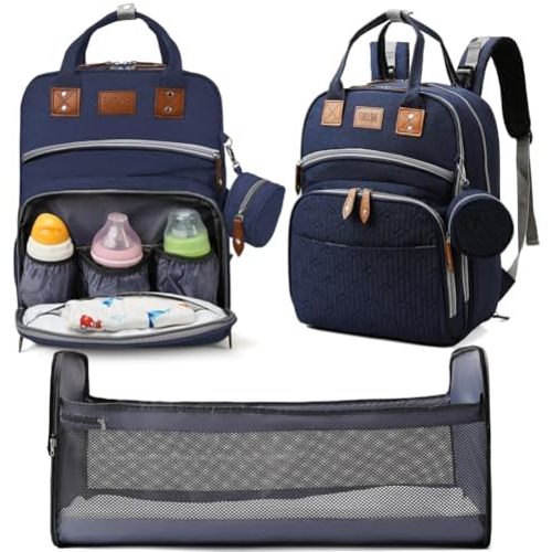 Baby Diaper Bag Backpack with Changing Station, best baby registry shower gifts, Baby Diaper Bags for Men and Women,Essential Gifts for New Parents of Babies(Dark Blue)